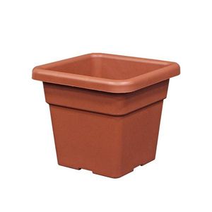 ハンズマンにおける￥580でのイタリア直輸入 プラスチック植木鉢 正方形 クアドロマキシ Quadro 32cm×32cm×H28.5cm ブラウンのオファー