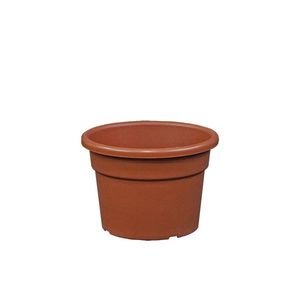 ハンズマンにおける￥75でのイタリア直輸入 プラスチック植木鉢 丸型 シリンドロ Cilindro 径16cm×H11.5cm ブラウンのオファー